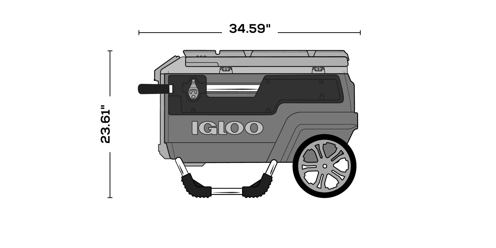 Trailmate Journey 70 Qt Cooler dimensions